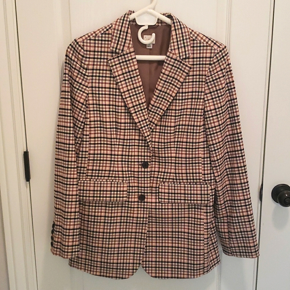 Fall colors plaid blazer